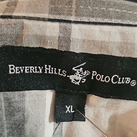 Upcyclcled Sz XL Plaid Button-Up Shirt with Graphic Patch - Picture 2 of 3